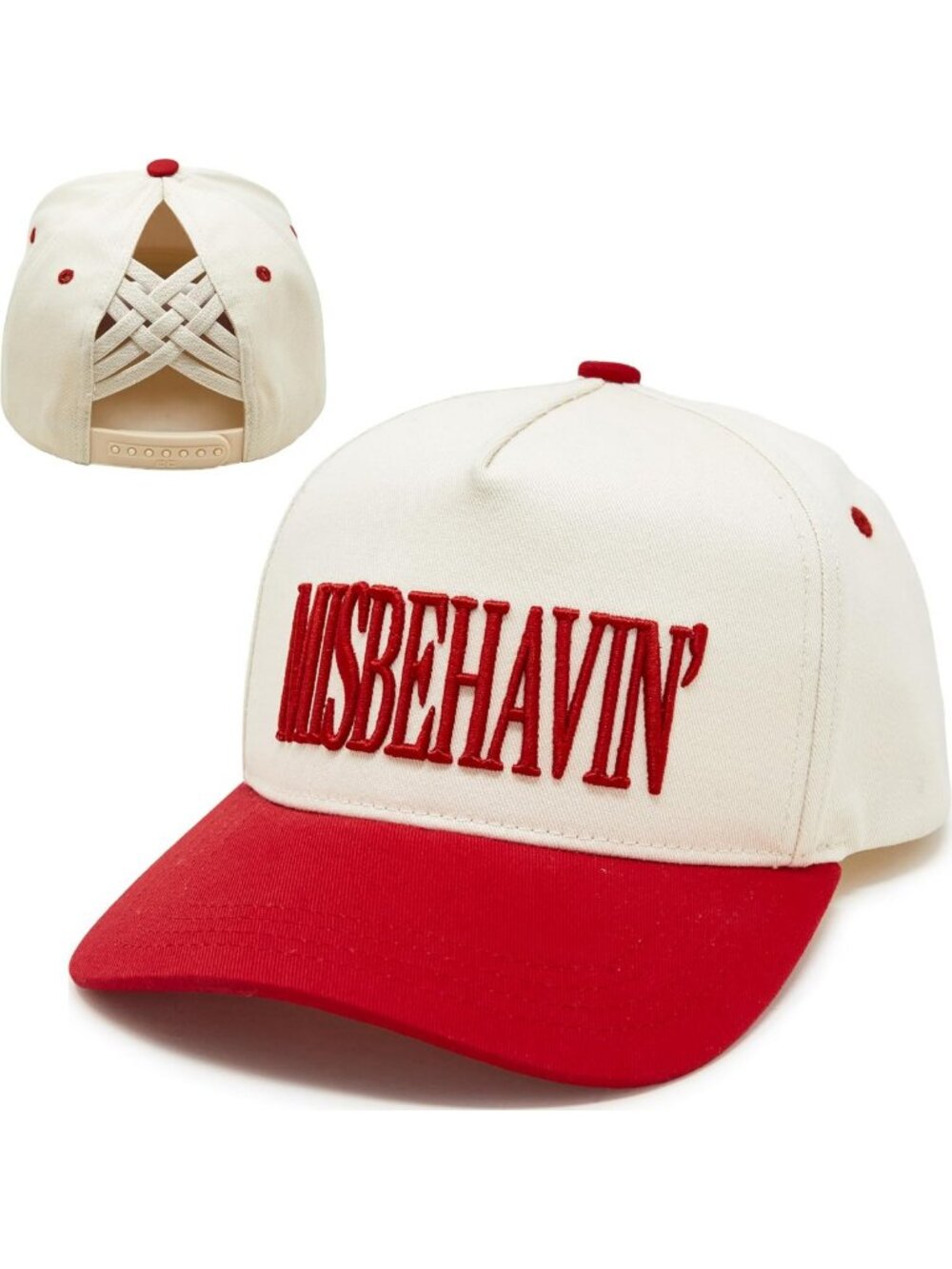 Trendy Criss Cross Ponytail High Bun Trucker Snapback Hat for Women
